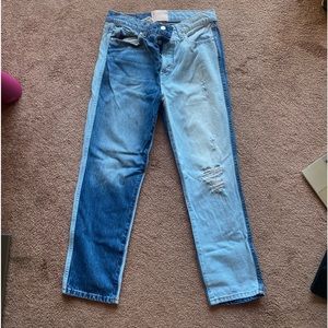 REVICE tow tone denim jeans